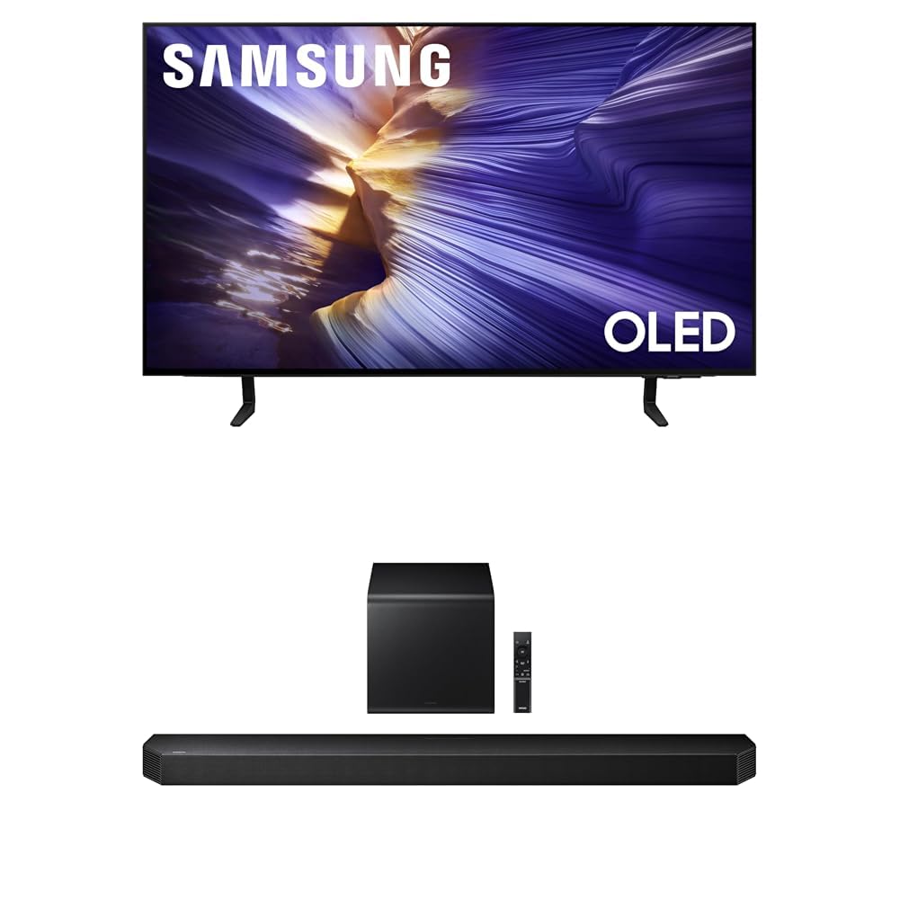 Samsung 42-Inch Class OLED S90F 4K Smart TV (2025 Model) NQ4 AI Gen3 Processor, 4K AI Upscaling Pro + Samsung Q800F 5.1.2ch Q Series Soundbar + Subwoofer, Wireless Dolby Atmos (HW-Q800F, 2025)