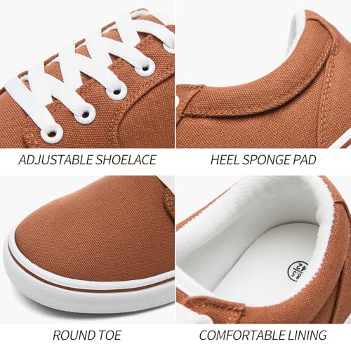 Image of BENPAO Mens White Casual Shoes All Black Fashion Sneakers for Men Low Top Lace Up Canvas Shoes