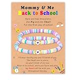 DAYANEY Back to School Bracelet, Mommy and Me Bracelets for Mother Daughter as First Day of School Gifts, First Day of Kindergarten Bracelet on Back to School Gifts as Mom and Daughter Bracelets