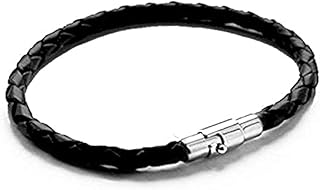 كول بيبي سوار اسود من جلد البولي يوريثين المنسوج مع مشبك مغناطيسي الستانلس ستيل للرجال