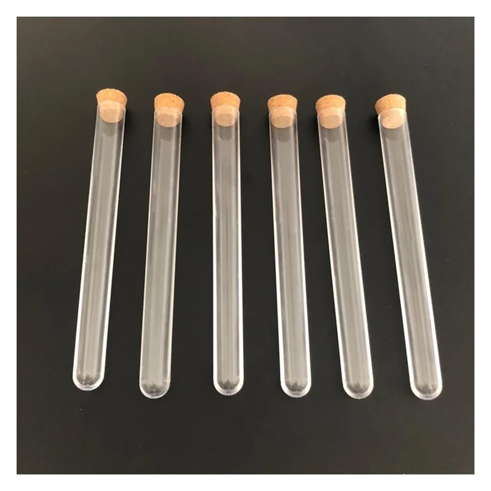 Cristalería de Laboratorio Tubo de ensayo de plástico con corcho for laboratorio, 200 unidades, 15 x 150 mm