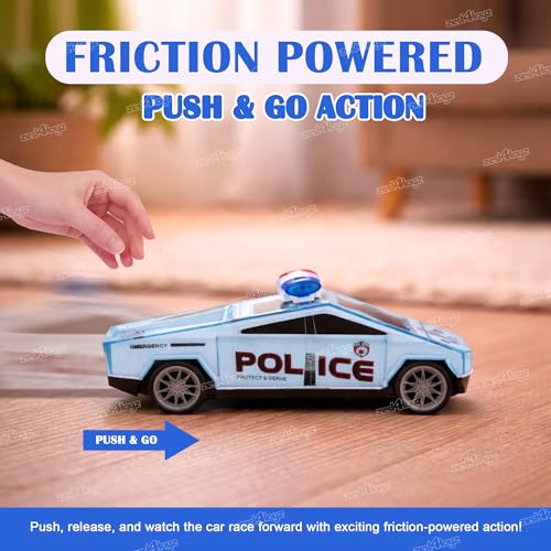 Image of Zest 4 Toyz Police Car Toy for Kids Push and Go Vehicle Toy Friction Patrol Vehicle with Lights & Sound Effects Toy for Kids