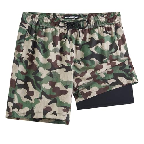 Image of maamgic 2 in 1 Mens Swim Trunks 7 Inch Swim Shorts Swim Suits Board Shorts