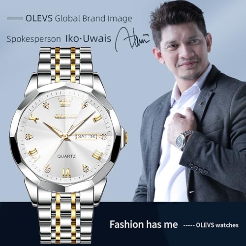 Image of OLEVS Men Multifunction Watch, Multi Dial Waterproof Luminous Chronograph Watch with Date,Stainless Steel Watches