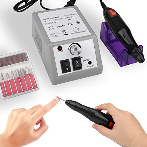 Crebeau Elektrisch Nagelfräser, Professionell Elektrisch Nagelfeile Fräser Maniküre Pediküre set 20000 u/Min für Nagelstudio Persönliche DIY-Maniküre