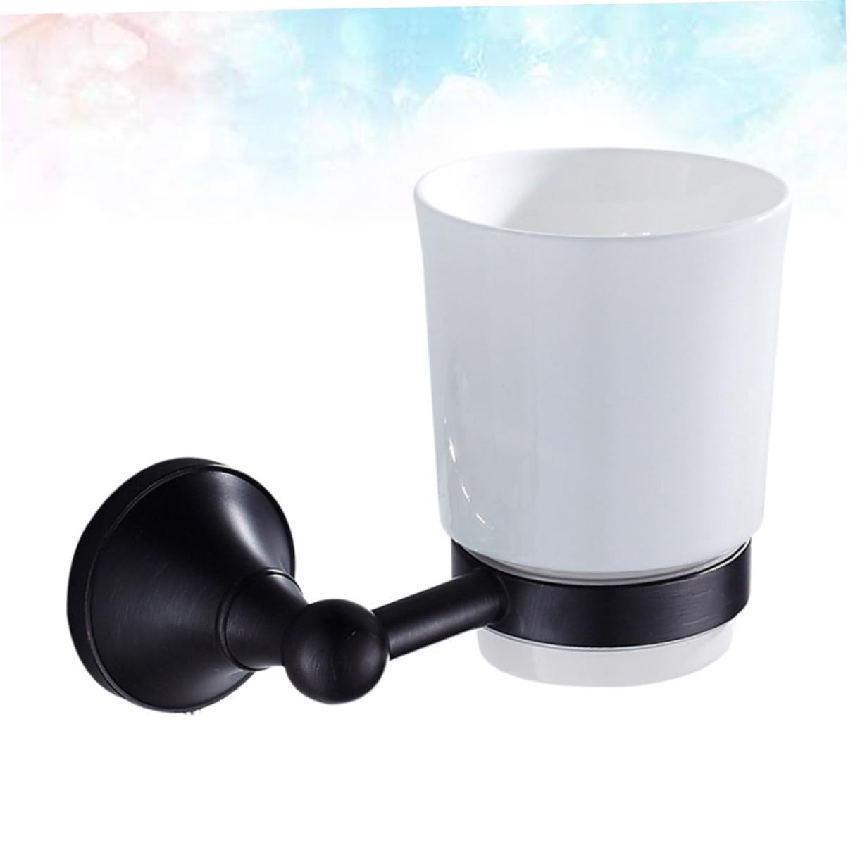 Soporte de Pared para Cepillo de Dientes y Vaso Baño Negro Cobre con Taza Cerámica Rack Vintage Individual para Baño Accesorio Duradero y Elegante