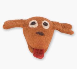 A Cheerful Pet Puma Head Dog Toy