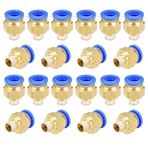 PC10-01 Push to Connect Fittings, 10mm Tube OD x 1/8” G Thread, Straight Pneumatic Quick Fitting Air Line Connector for 