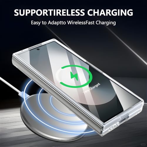 Image of Clear Magnetic Case for Samsung Galaxy Z Fold 7, Compatible with MagSafe, Crystal Clear Transparent Back, Slim Shockproof Protective Phone Cover with Strong Magnetic Ring - Blue