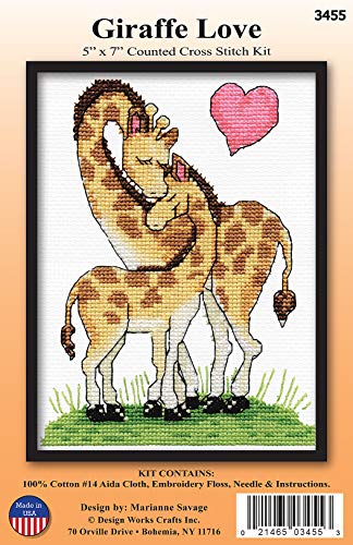 Image of Design Works Crafts Counted Cross Stitch Kit, Giraffe Love, by The Yard