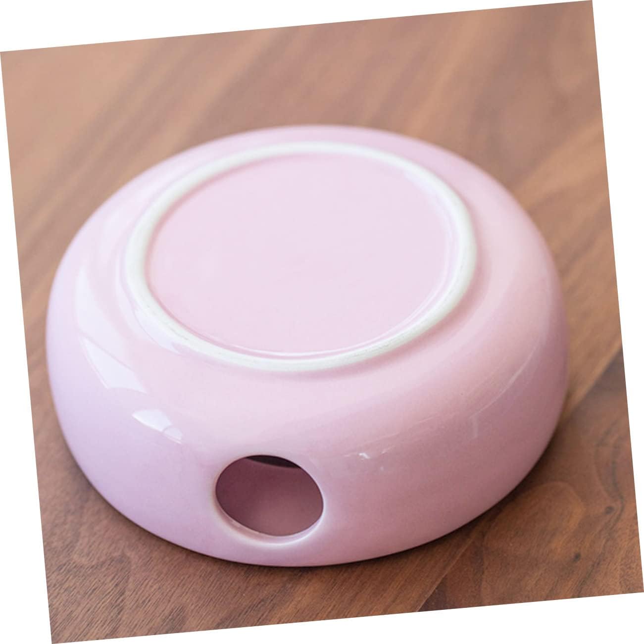 Ceramic Teapot Warmer Base with Ventilation Multi-Functional Tea Heater for Home Kitchen Compact Food Warmer for Milk Wine Portable Pink Purple Design