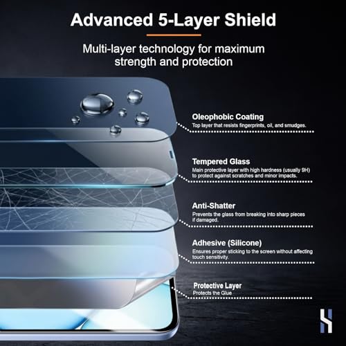 Image of Tempered Glass for Realme C83 (6.7 Inch) Military Grade 9H Screen Guard, Anti-Scratch, Shatterproof, Edge to Edge Full Coverage - Black Border
