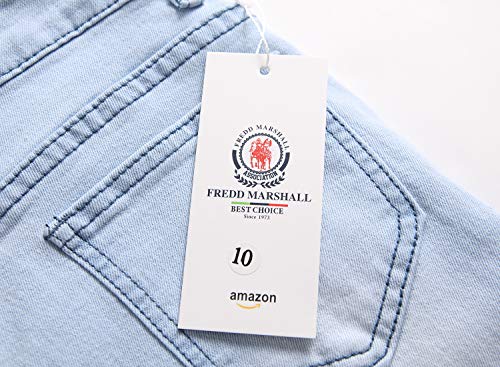 Boy's Light Blue Ripped Distressed Skinny Fit Knee Zipper Stretch Slim Denim Jeans Pants #TOP6