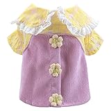 ✿La robe florale for animaux de compagnie est faite de fibre de polyester douce de haute qualité, confortable, ferme et légère.