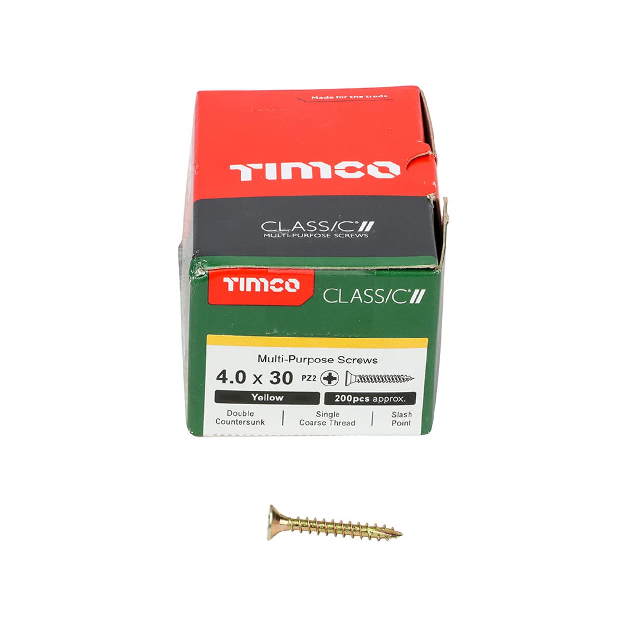 Box of 200 4.0 x 30 Classic Multi-Purpose Screws - PZ - Double Countersunk