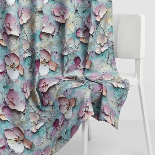 Image of haus & kinder Digital Printed Cotton Window Curtain 5 Feet Long Pack of 2 Window Curtains, 5 Feet Curtain for Window (Soft Impression, Multicolor 130x152 CM)