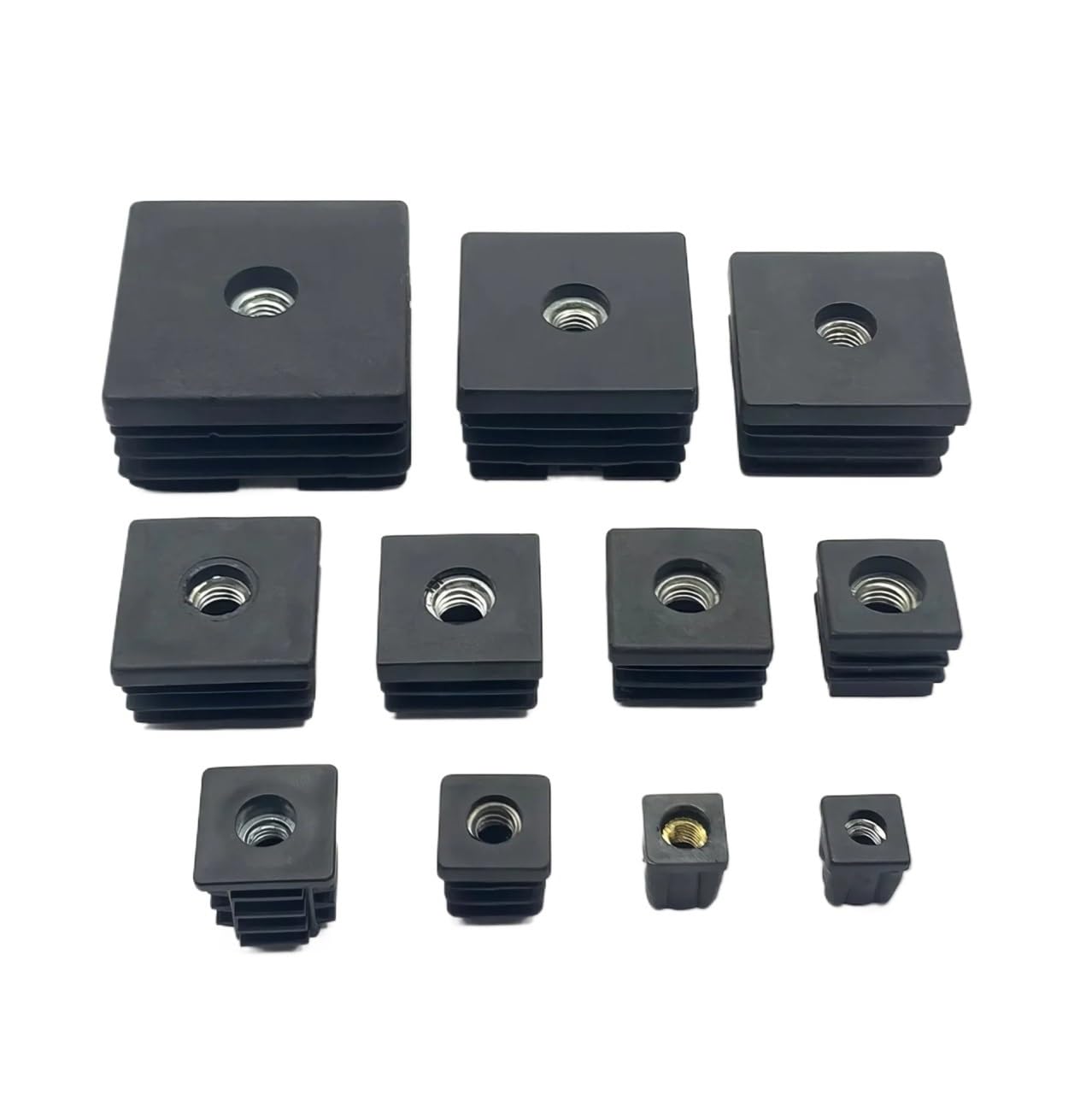 10 Or 5pcs M5 M6 M8 Plastic Square Pipe Plugs With Nut Hole Blanking End Inserts Caps Cover Furniture Leg Feet Tube Plug For Pipe(20MM M8 5pcs)