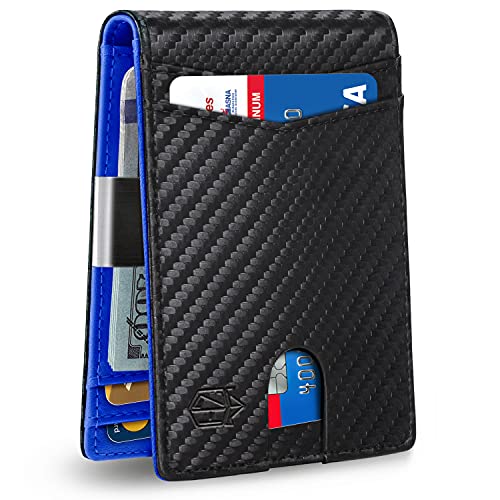 Zitahli Mens Slim Wallet Larger Capacity with 12 Slots RFID Blocking Minimalist Bifold Front Pocket Wallet for Men with ID Window Gift Box