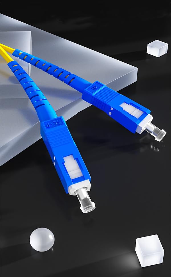 Miniatura 5 de TOYAYAYO Paquete de 2 cables de Internet de fibra óptica SCAPC a SCAPC, cable de conexión blindado de modo único, cable de conexión óptico de puente