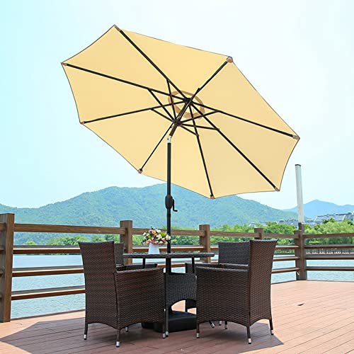 Parasol exterior para terraza con tela de poliéster resistente y botón ajustable 2