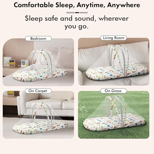 Image of StarAndDaisy 2-in-1 Baby Sleeping Bag with Mosquito Net for Newborn -Soft & Breathable Cotton Sleeping Sack Cum Wrapper /Foldable Bag for Baby Protection /Infant (0-12 Months) (Lion Print)