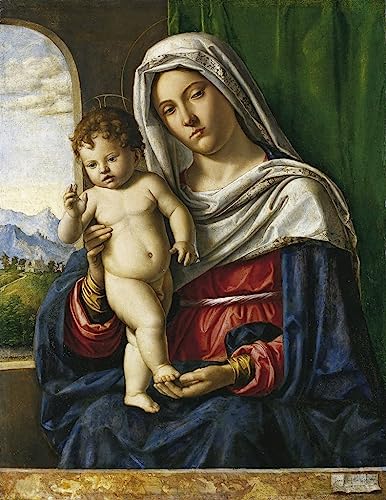 Toile Vierge à l'enfant Cima Da Conegliano pour habiller un grand mur vide avec un portrait 60x90