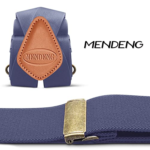 Image of MENDENG Suspenders for Men Heavy Duty Swivel Hooks Retro X-Back Adjustable Brace