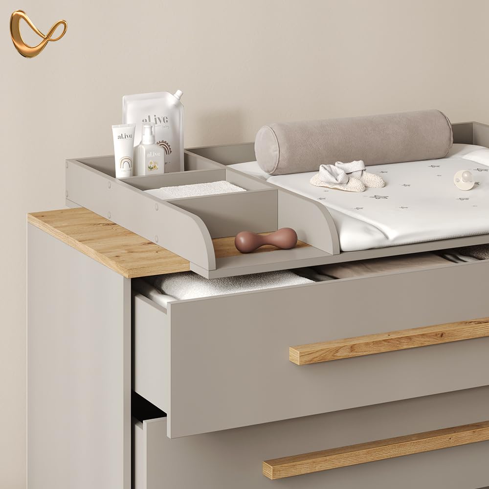 Livinity Fasciatoio Mailo, Cashmere/Artigianale, XL con 3 cassettiorganizzazione funzionale per piccoli spazi