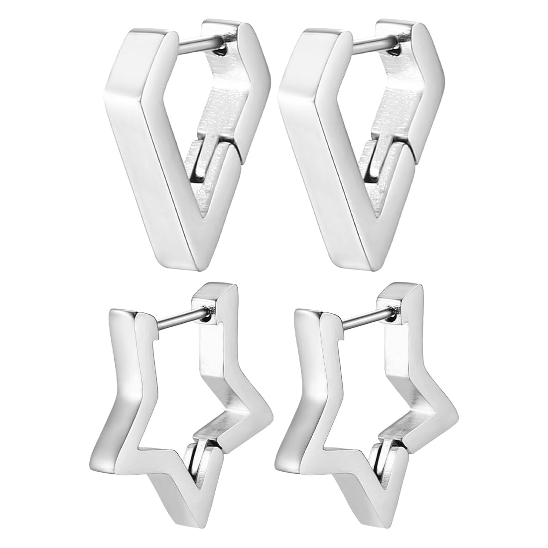 SIRLOMU Orecchiture Da Sola Small Hoop Earrings per Donare alle Signore, Amiche e Ragazze (Argento)