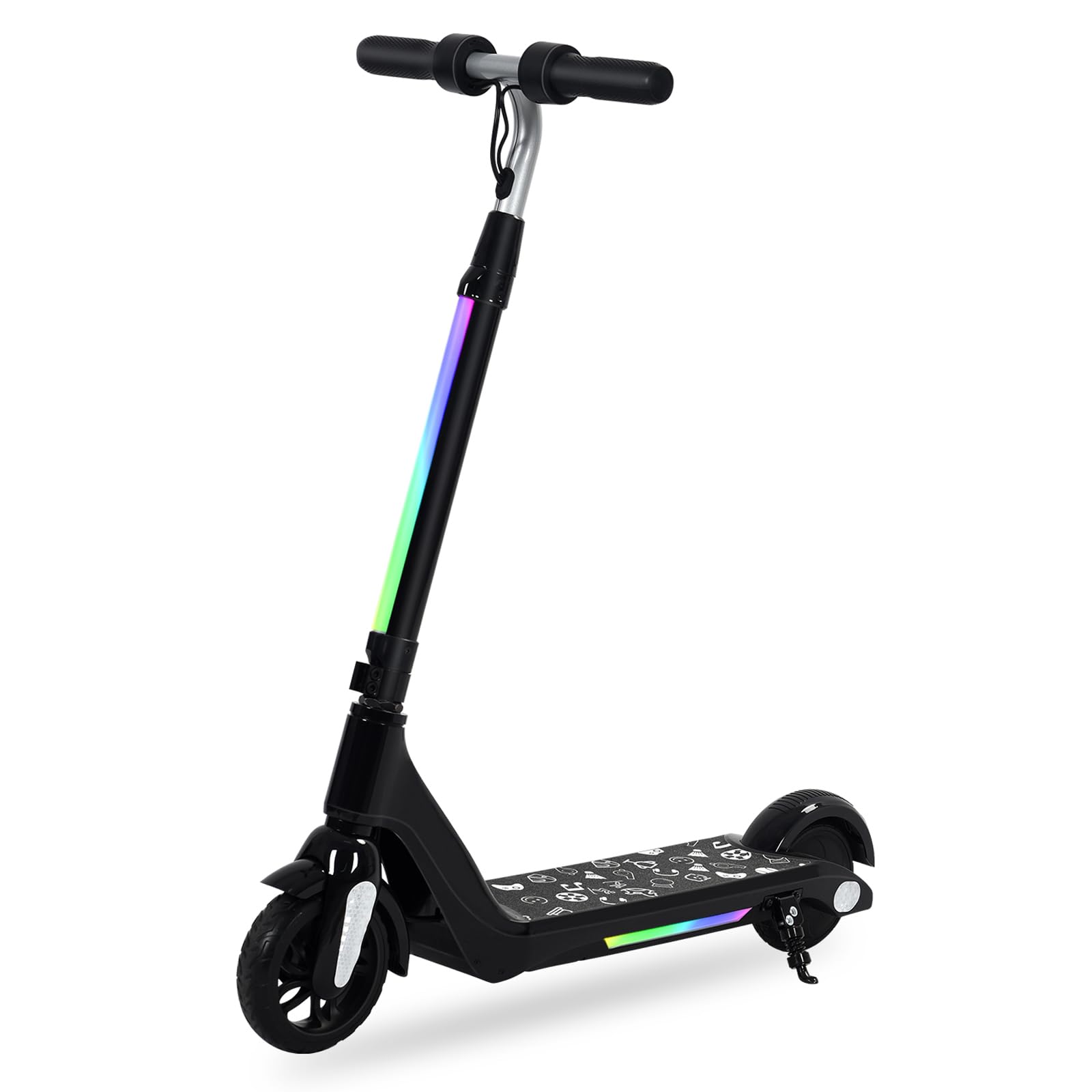 Patinete eléctrico para niños, dos modos de velocidad, tres niveles de altura, con indicador LED y luces LED, un regalo de dibujos animados para niños y niñas