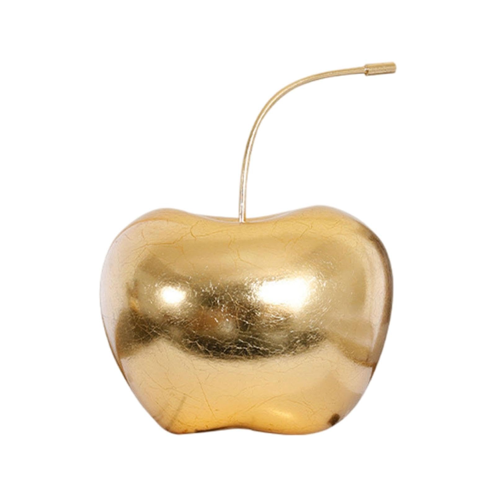 Figurine pomme en résine gold L ornement créatif pour maison et bureau