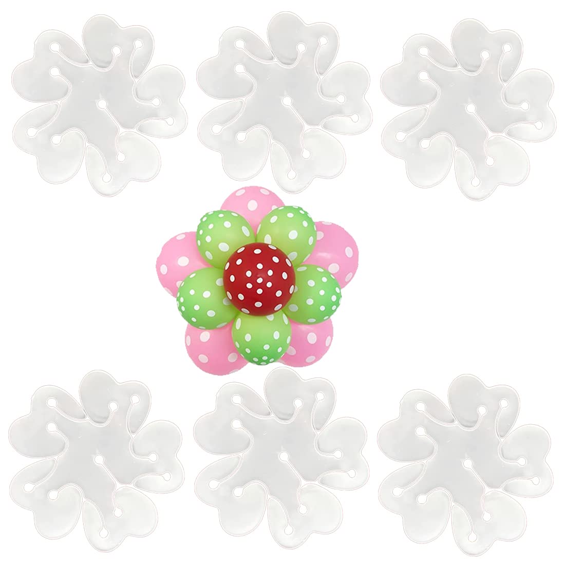 3A Featuretail 3Inch X 3Inch Reusable Flower Shape Balloon Clips Holder for Birthday Decoration, Wedding Event Decorations, Balloon Decoration Supplies (White Balloon Flower Clips, 100pc)