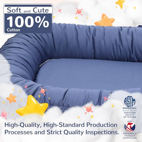 Image of EAQ Baby Lounger, Infant Lounger for Newborn,Portable Baby Nest Cover Breathable & Soft, Newborn Essentials