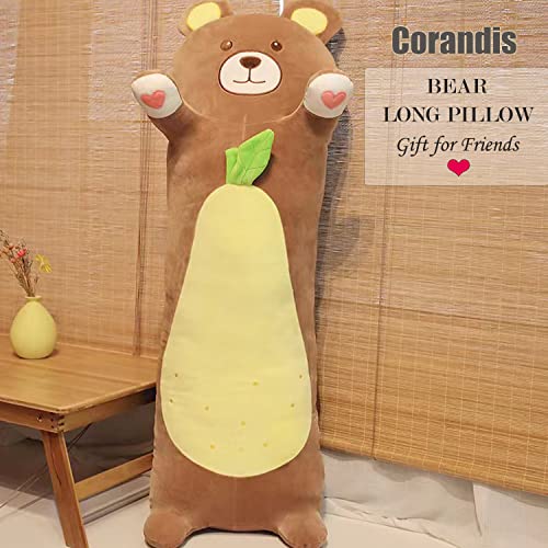 Corandis Long Bear Plush Body Pillow Cute Bear Stuffed Animals Soft Hugging Pillow Gift For Girls 43 Inch (Brown Bear, 43.3In/110Cm) #TOP4