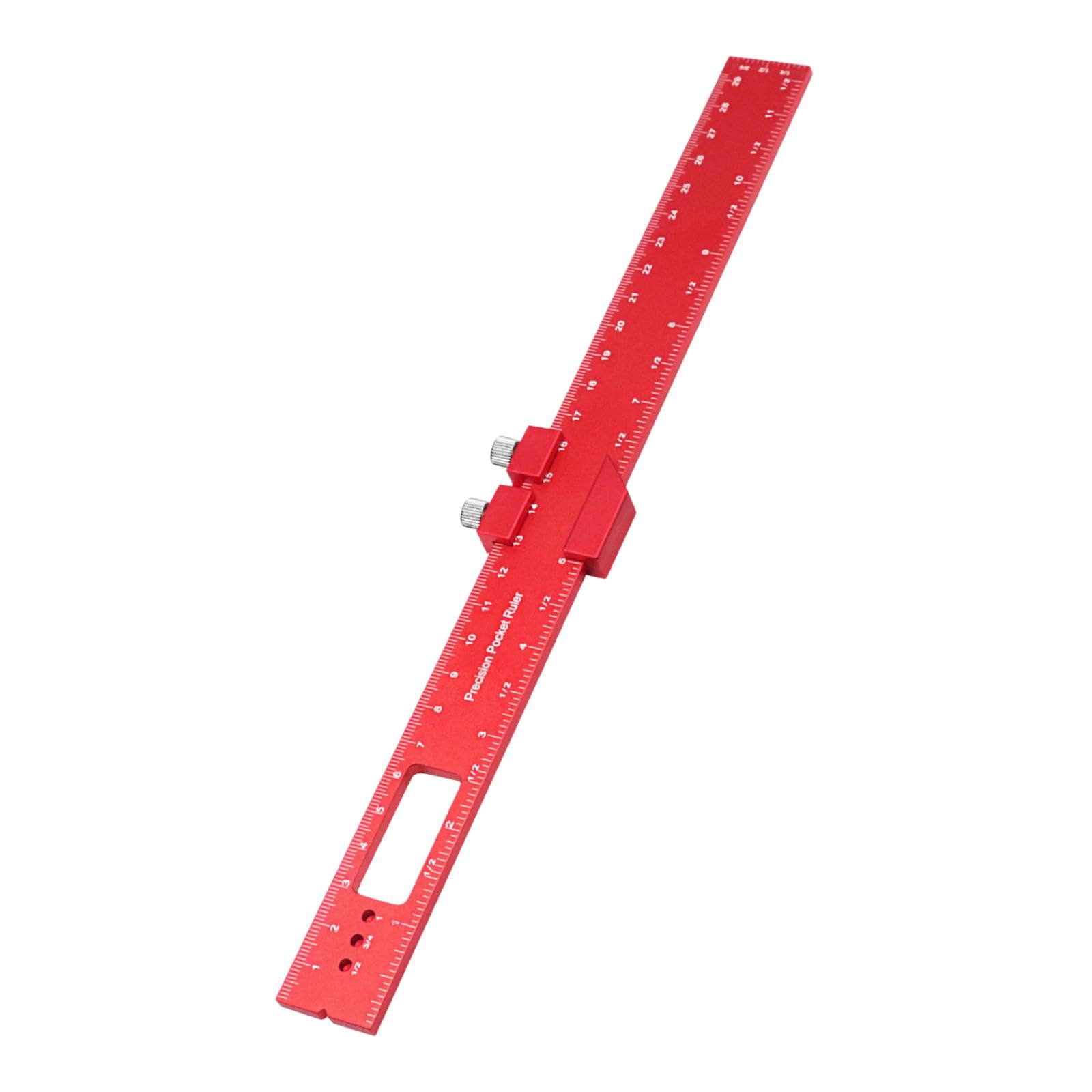 5er-Set Taschenlineal, Aluminium, Holzbearbeitung, Lineal, 45 Grad, gleitend, stabil, 30 cm