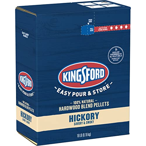 Kingsford 100% Natural Hickory Hardwood Blend Pellets - For All BBQ Grills & Smokers, 18 lbs