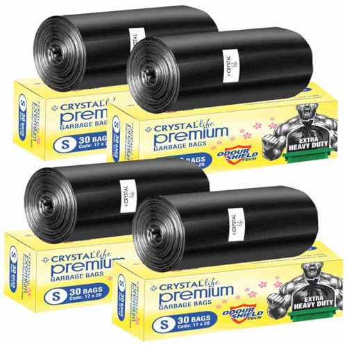 Image of Crystal Premium Perfume Garbage Bags Black, Small 17x19 Inches, 120 Bags
