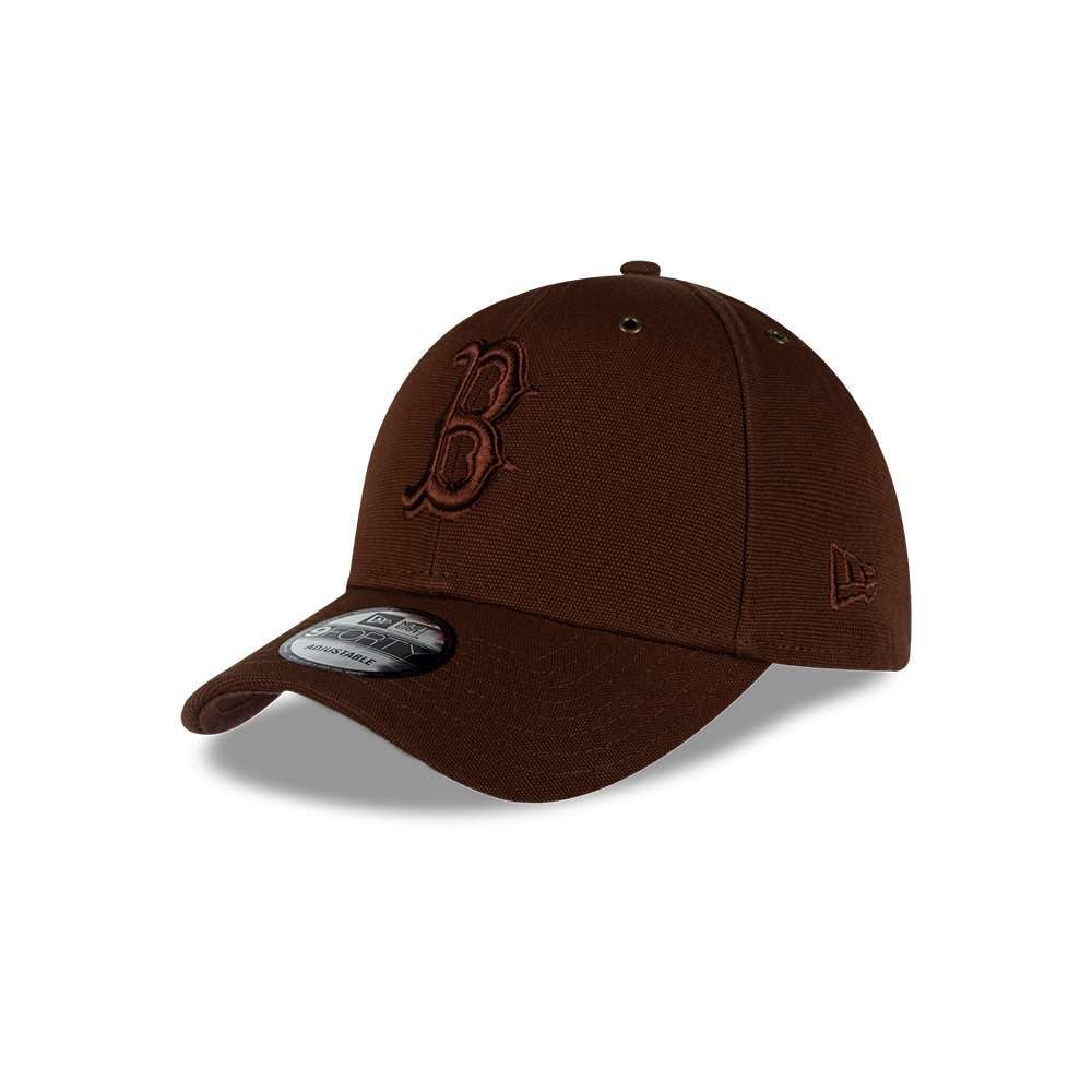 New Era Unisex Brown 9Forty Strapback Cap - Canvas Boston Red Sox