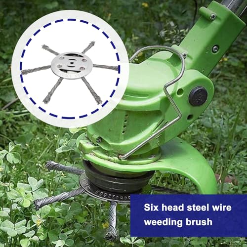 LT Easiyl 2 STK. 6 Köpfe Stahldraht-Rasentrimmerkopf 6 Zoll 150 Mm Unkrautbürste für Freischneider Freischneider Unkrautbürstenentfernung Gartenrasentrimmerkopf
