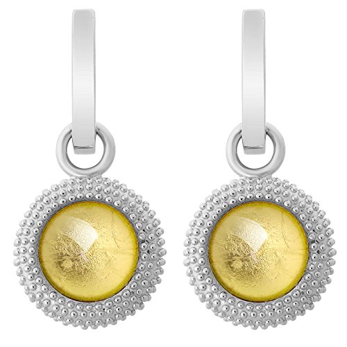 Damen-Pendientes 925 de plata ORPHELIA chapado en rodio talla redonda de cristal de oro - ZO-6041/2 Cover
