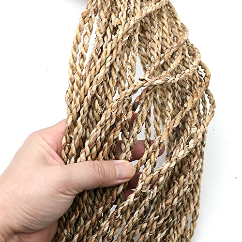 50M di corda in giacinto d'acqua e paglia di larghezza 5MM, intrecciata a mano, materiale in erba, trecce di rattan, lavorata a maglia, per riparazione di sedie, cestino decorativo
