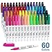 60 Colors Permanent Markers, Fine Point, Assorted Colors, Works on Plastic,Wood,Stone,Metal and Glass for Doodling, Coloring, Marking by Shuttle Art