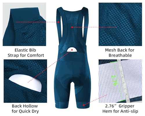 Image of Cycling Bib Shorts for Men - Road Bike Bicycle Breathable Padded Riding Tights