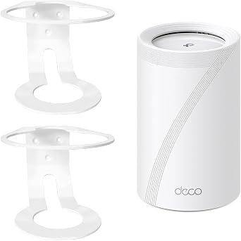 Compatible Wall Mount Deco WiFi 7 Wall Mount, 2 PACK Sturdy Metal Made Mount Stand Holder for DecoBE75/BE85/BE95/BE17000/BE22000/ Whole Home Mesh WiFi 7 Space-Saving Wall Hanging Bracket Holder