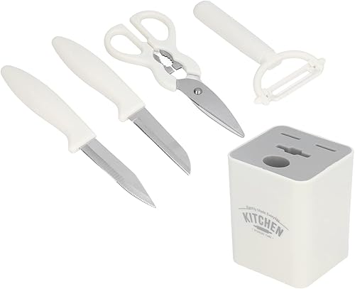 Miniatura 7 de TOPINCN Tijeras de cocina de acero inoxidable, cuchillo de fruta, cepillo de melón, lindo juego de cuchillos para barbacoa, patio, picnic, juegos de
