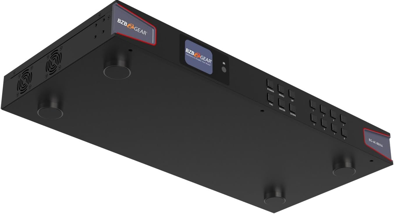 8x8 4K UHD HDMI 2.0 Matrix Switcher with Audio De-Embedding and Independent Routing (4K60-4:4:4 and HDR Support)