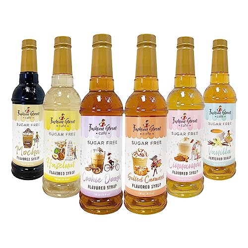 Fashion Street Cafe Sugar Free Coffee Syrup 6-Pack