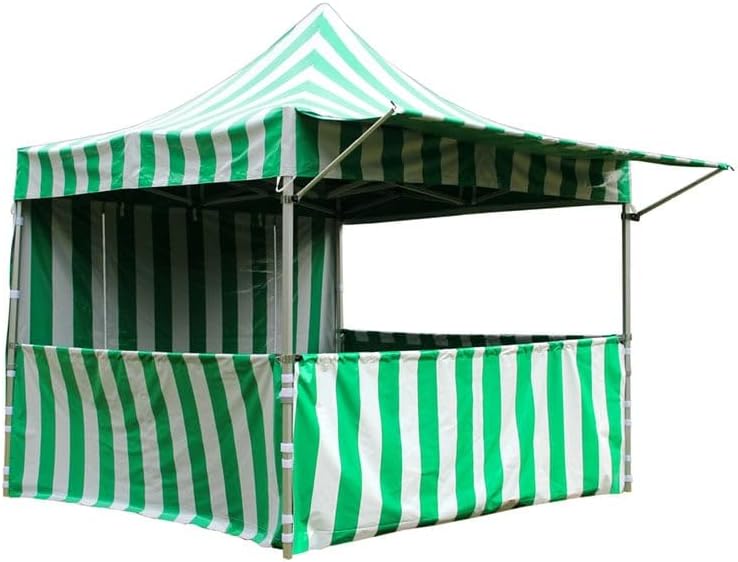 Tienda de campaña desplegable con paredes laterales, 10 x 10 pulgadas, rayas verdes