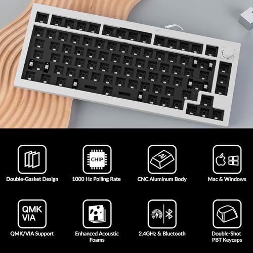 Image of Keychron Q1 Max QMK /VIA Custom Wireless Mechanical Keyboard Barebone Version, RGB Backlit Hot Swappable Full Metal 2.4GHz /Bluetooth /Type-C Gaming Keyboard with
