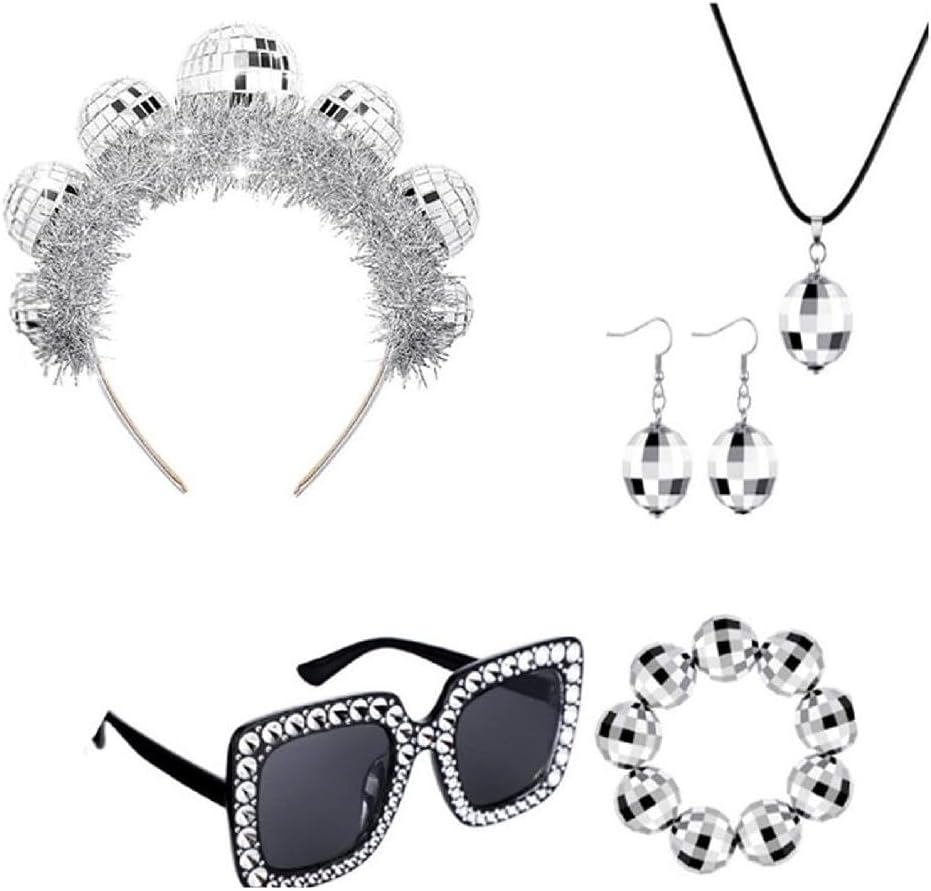 Stylish Party Accessory Set 5PCS Headband Sunglasses Necklace Earrings For Women Nightclub Event Party Supplies Party Accessories Accessories